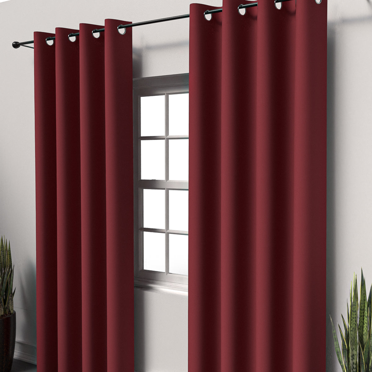 Plain Dark Red Curtain