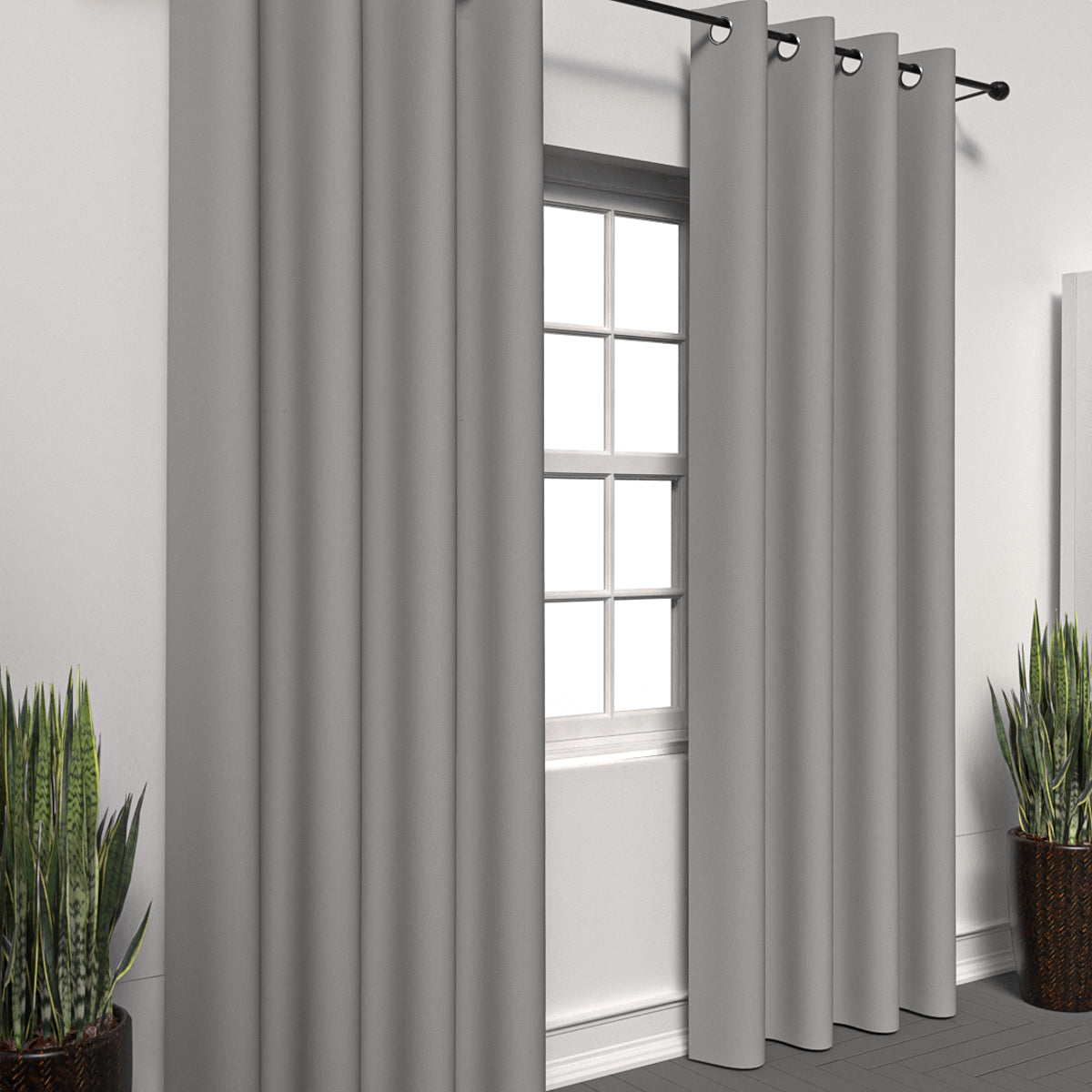Plain Grey Curtain