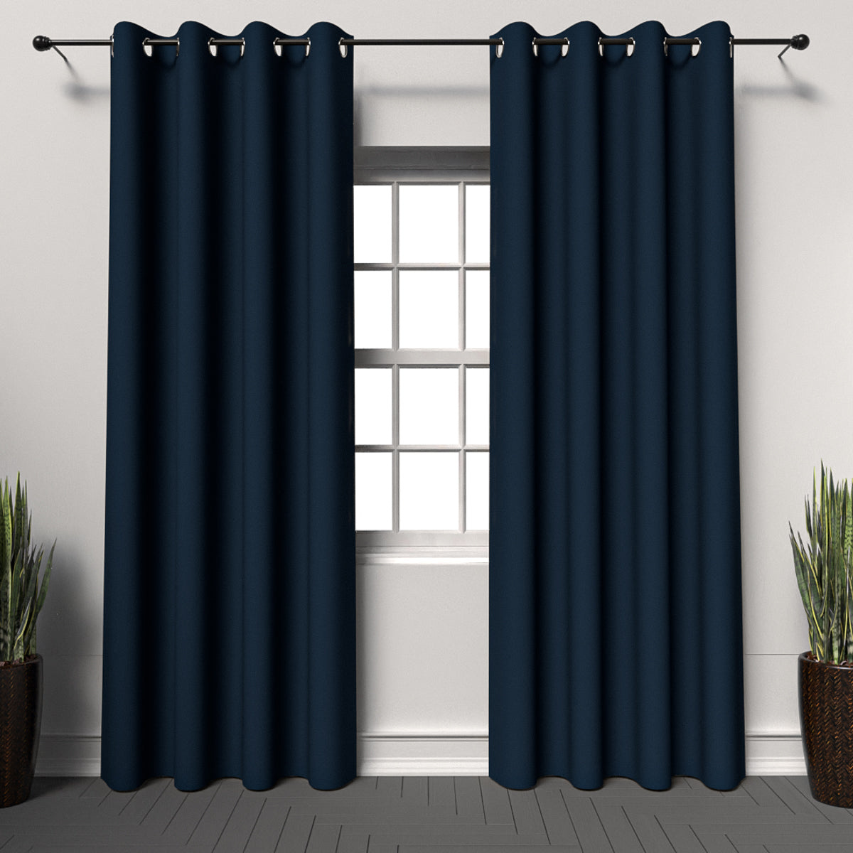 Plain Dark Blue Curtain