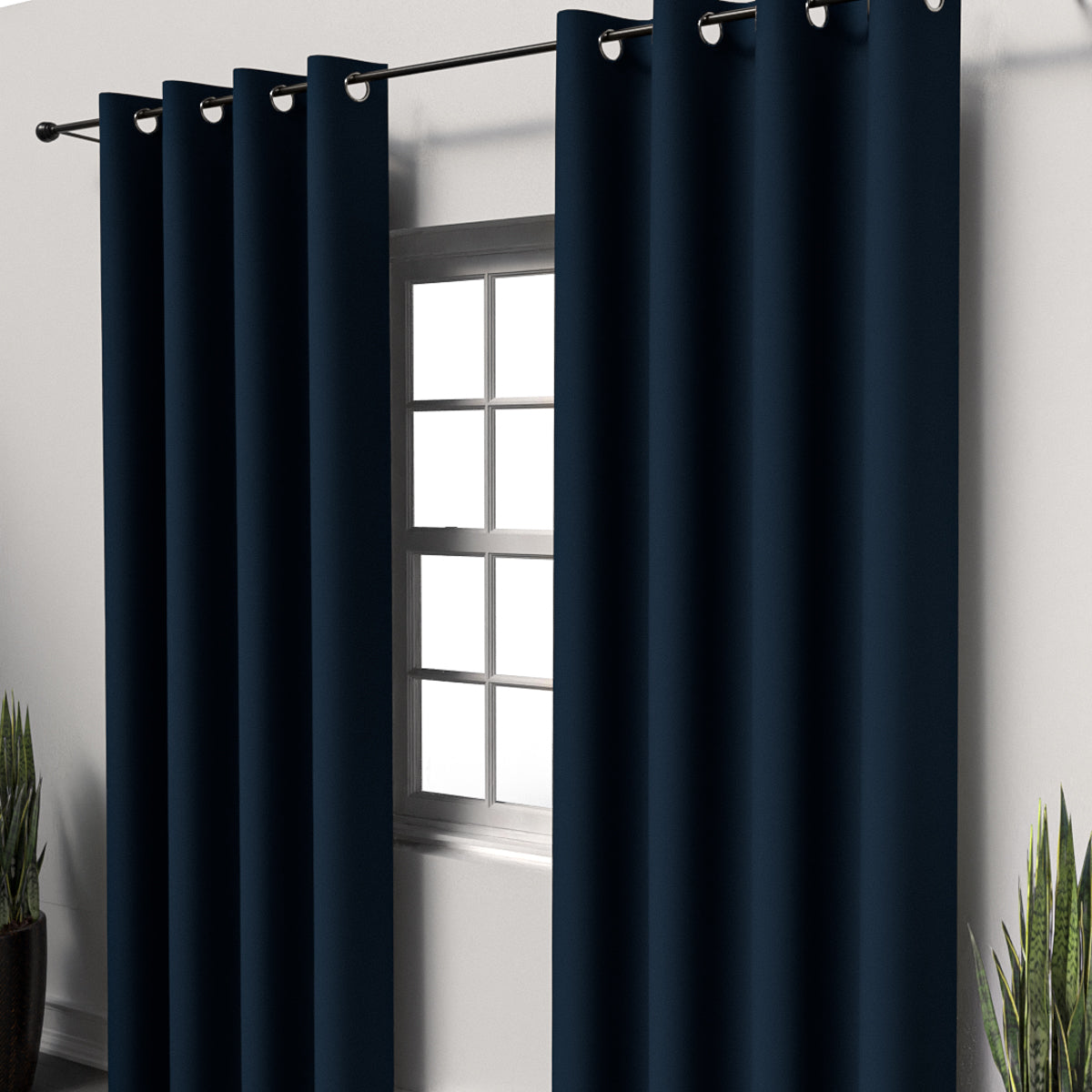 Plain Dark Blue Curtain