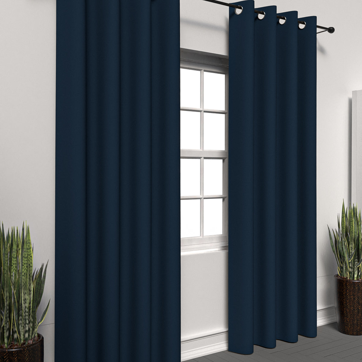 Plain Dark Blue Curtain