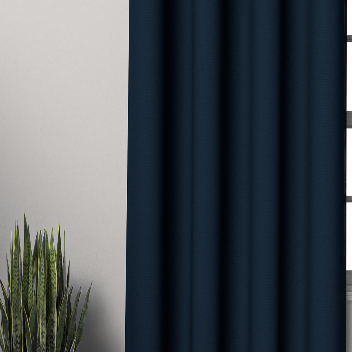 Plain Dark Blue Curtain