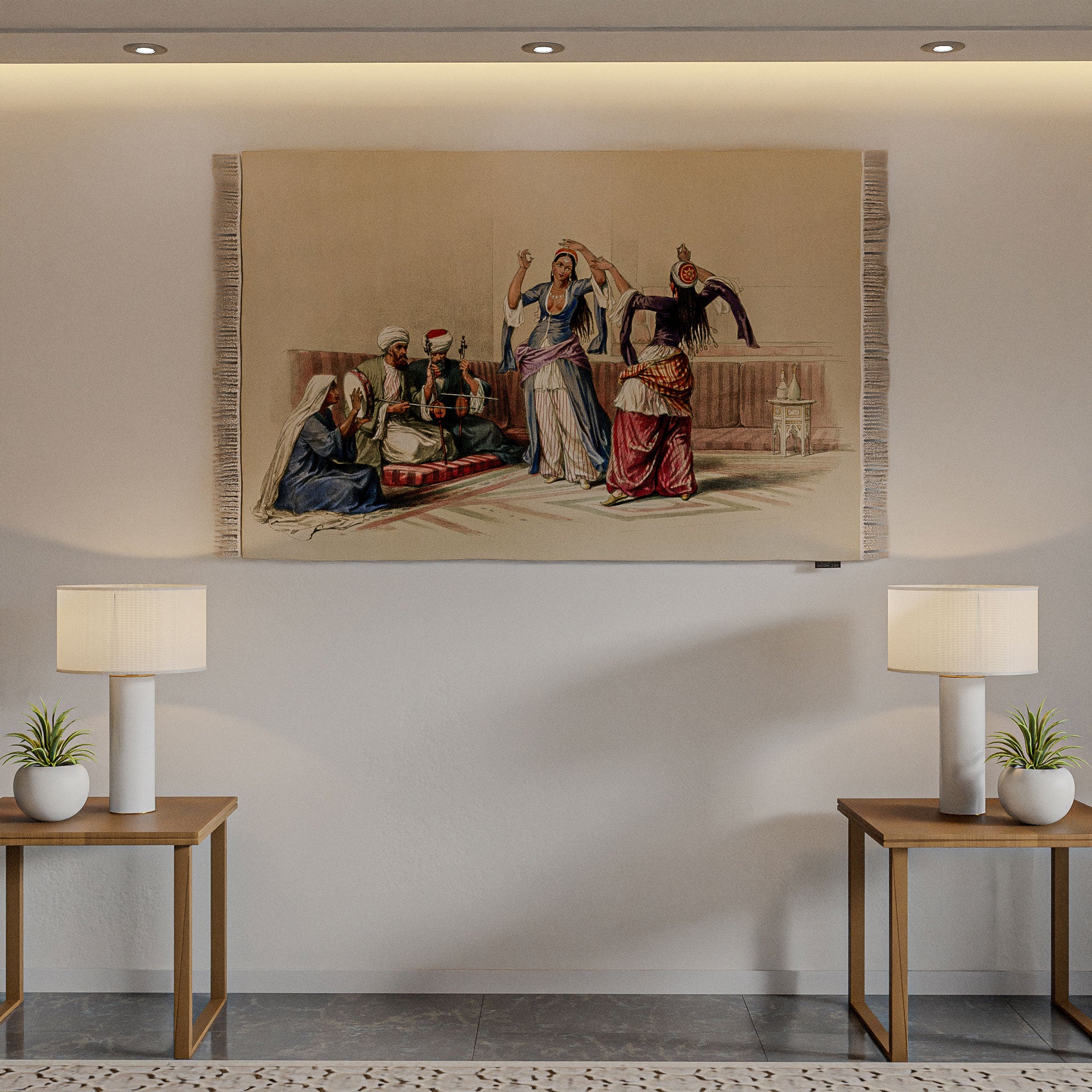 Wall Rug - Dancing girls illustration