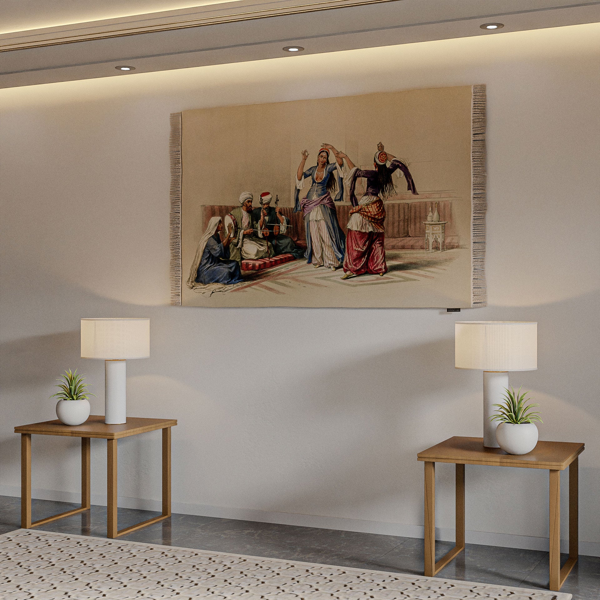 Wall Rug - Dancing girls illustration