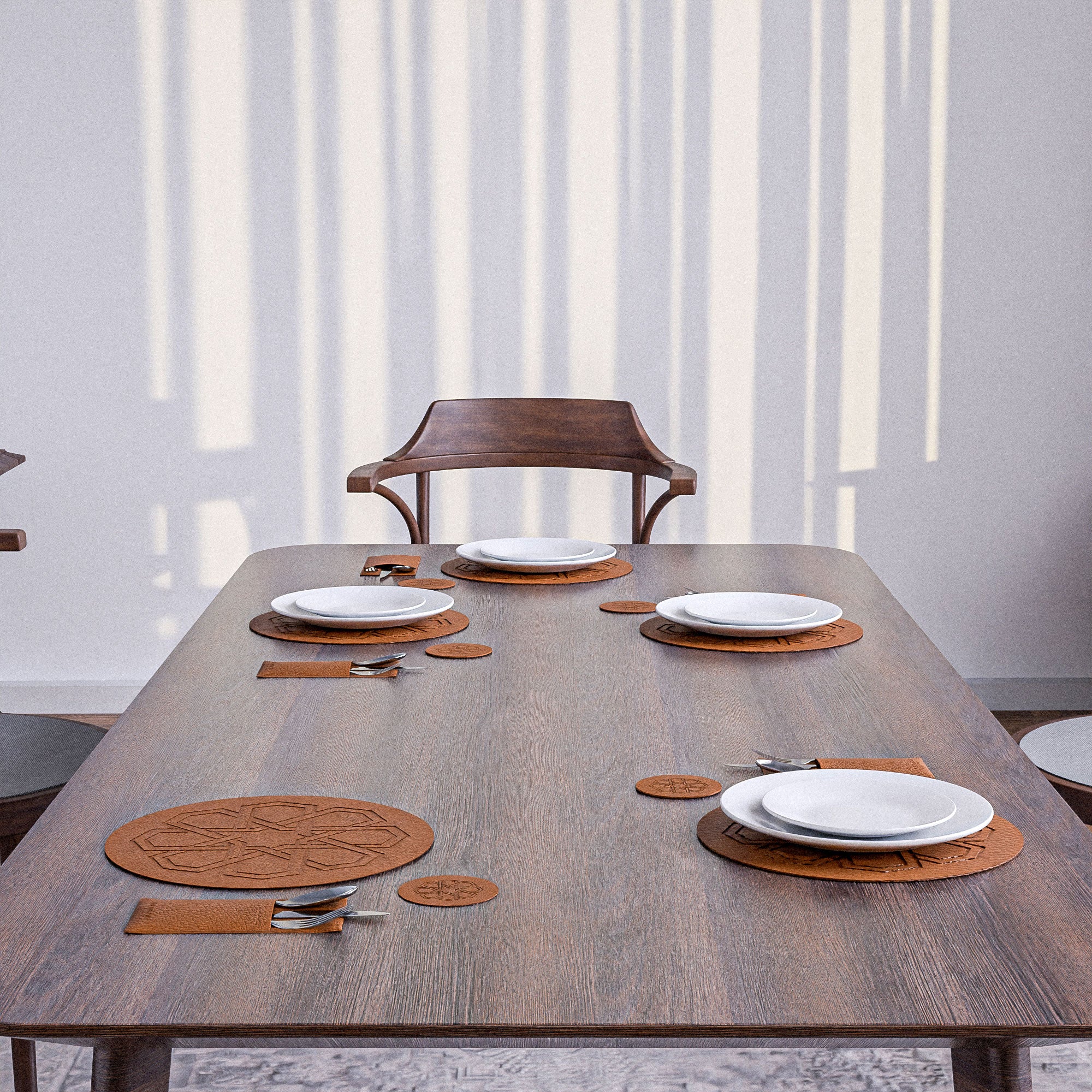 Sets de table et porte-couvercles en cuir - Havan