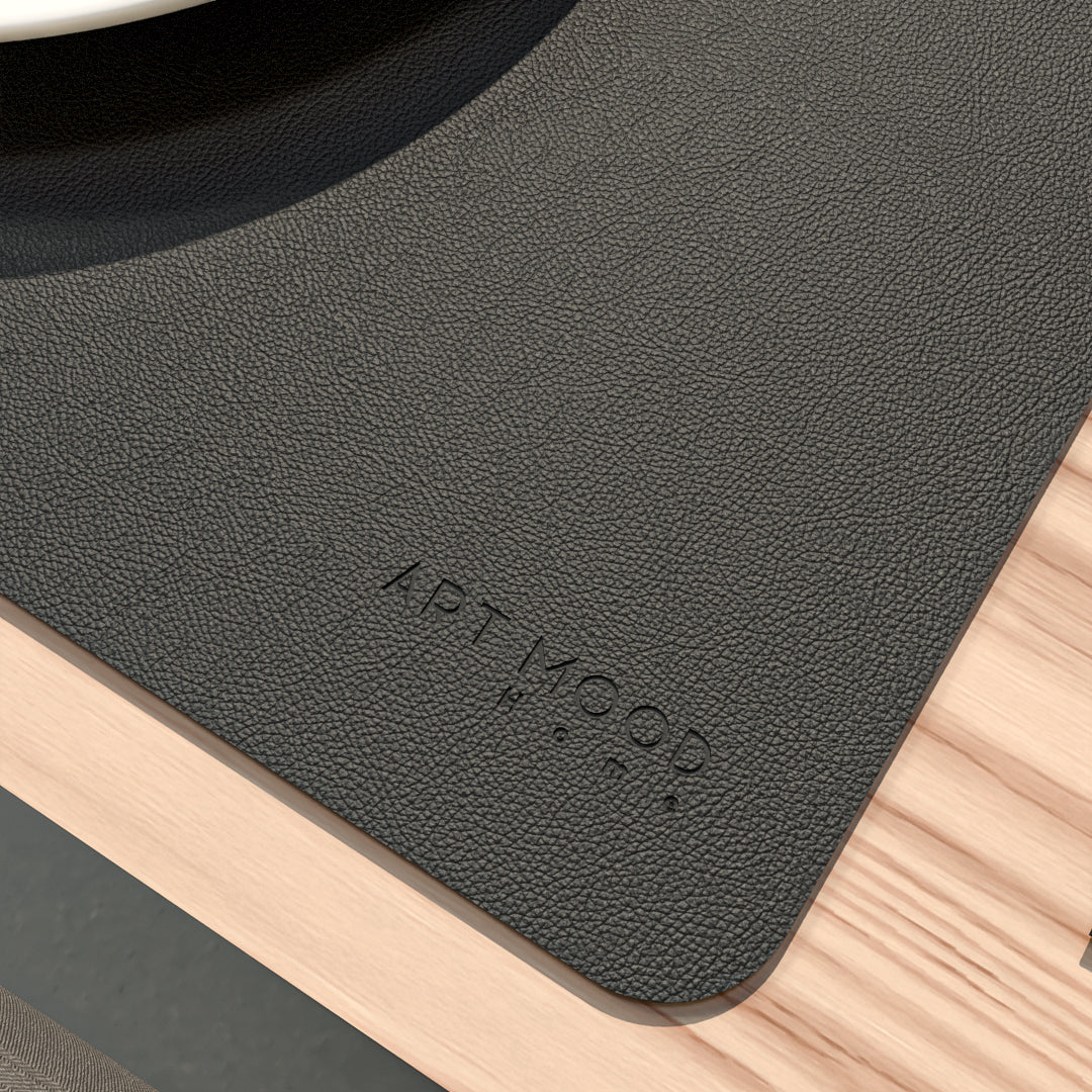 Leather Placemats & Cover holder - Black