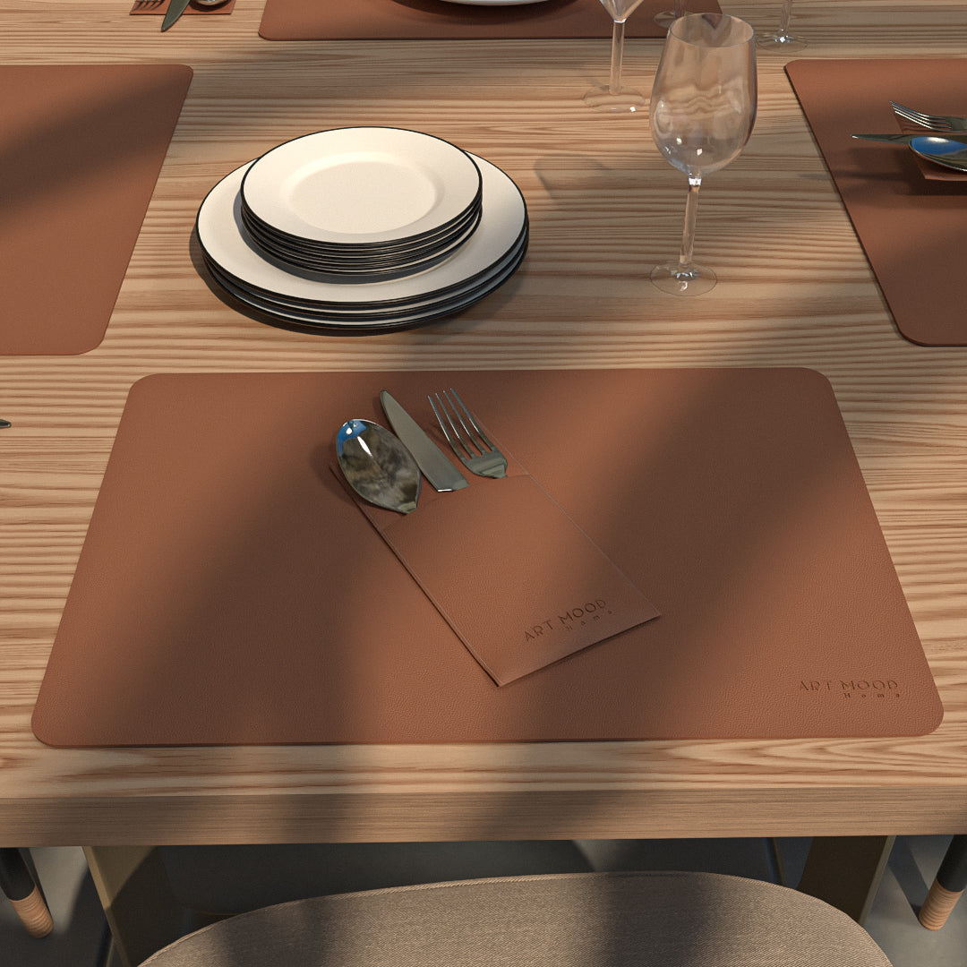 Sets de table et porte-couvercles en cuir - Havan