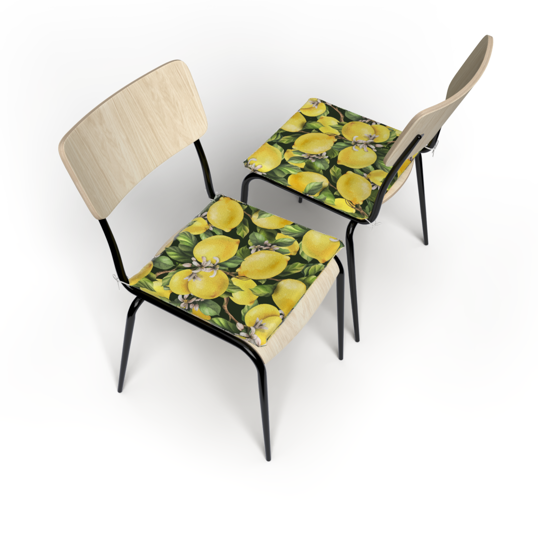 Coussin de siège citron (LOT DE 2) 
