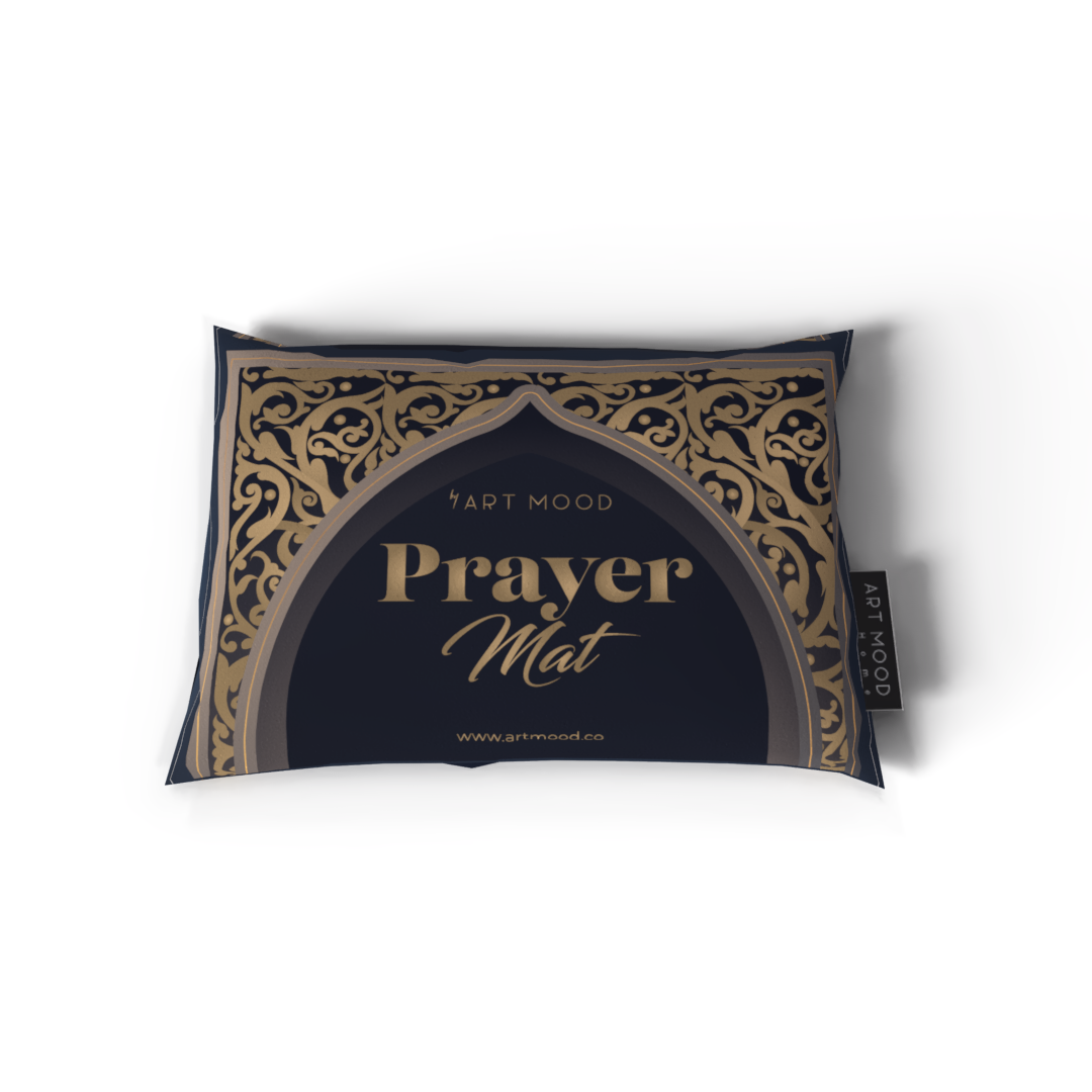Prayer Mat AL-Hedaya Dark Blue & Gold - Velvet