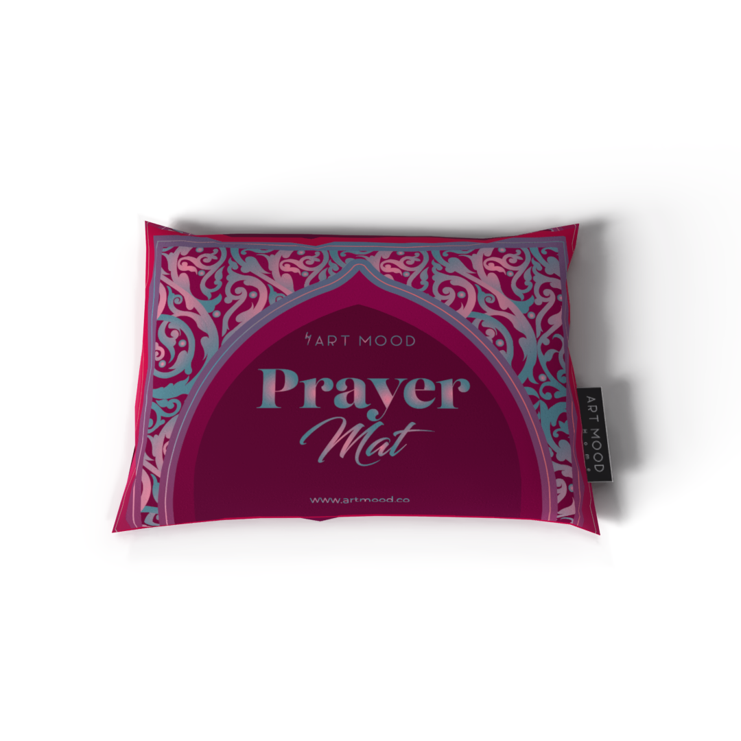 Prayer Mat AL-Hedaya Dark Fuchsia & Turquoise - Velvet