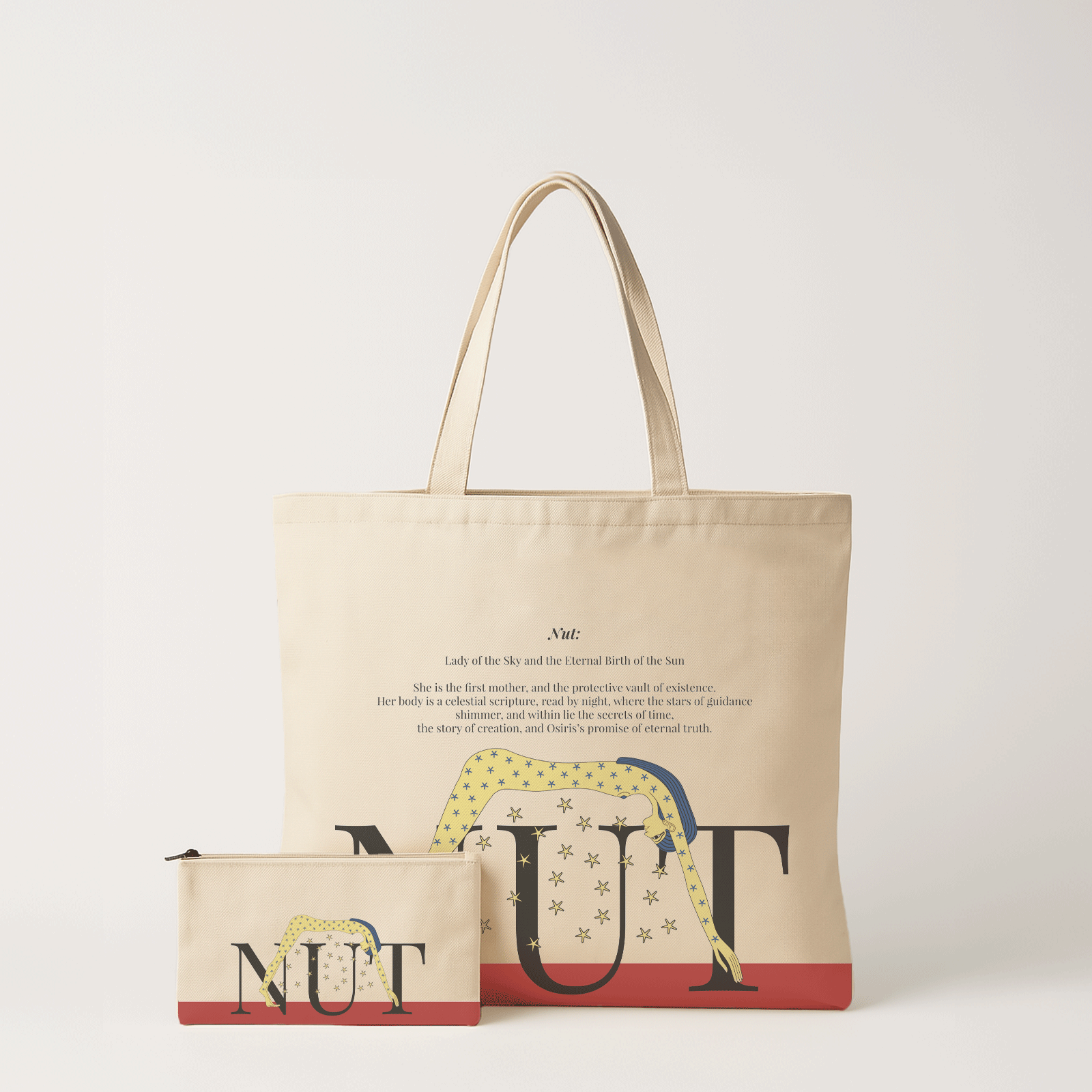 Ancient Egyptian - Tote Bag + Pouch - Nut