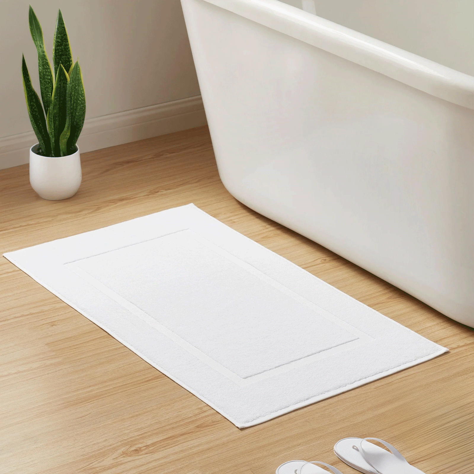 Hotel Cotton Towel Bath Mat - White 850GSM
