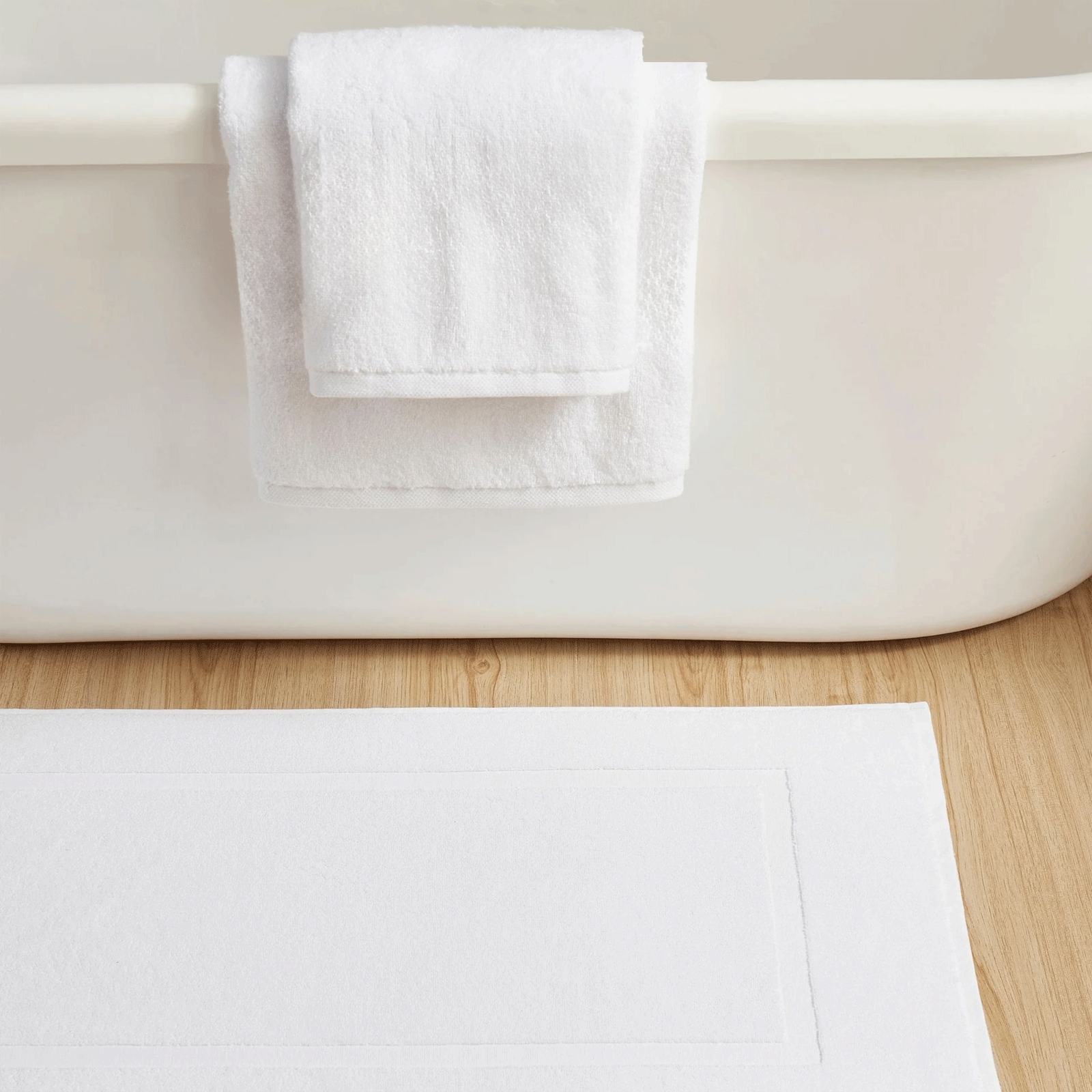 Hotel Cotton Towel Bath Mat - White 850GSM