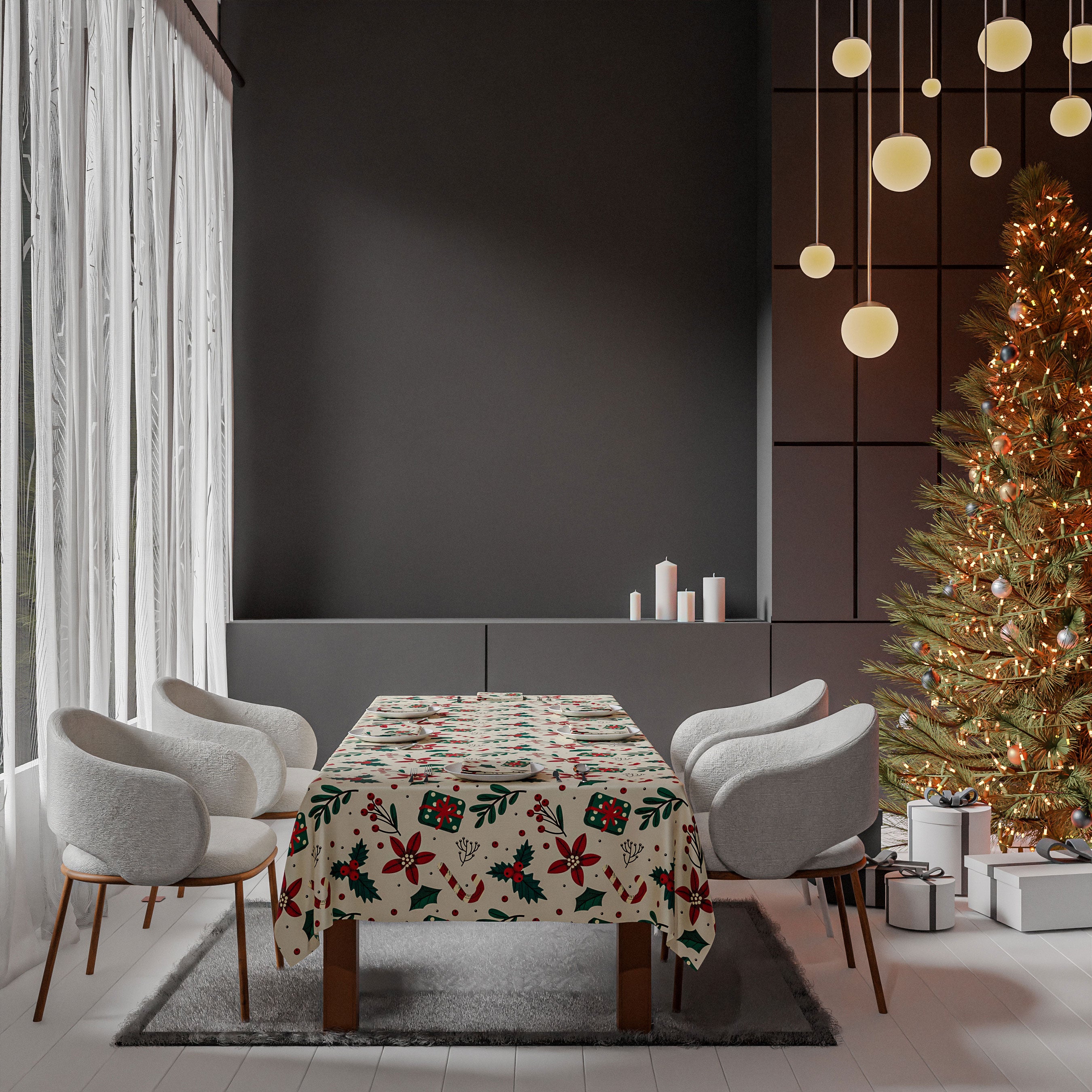 Christmas 12 Tablecloth & Napkins Set