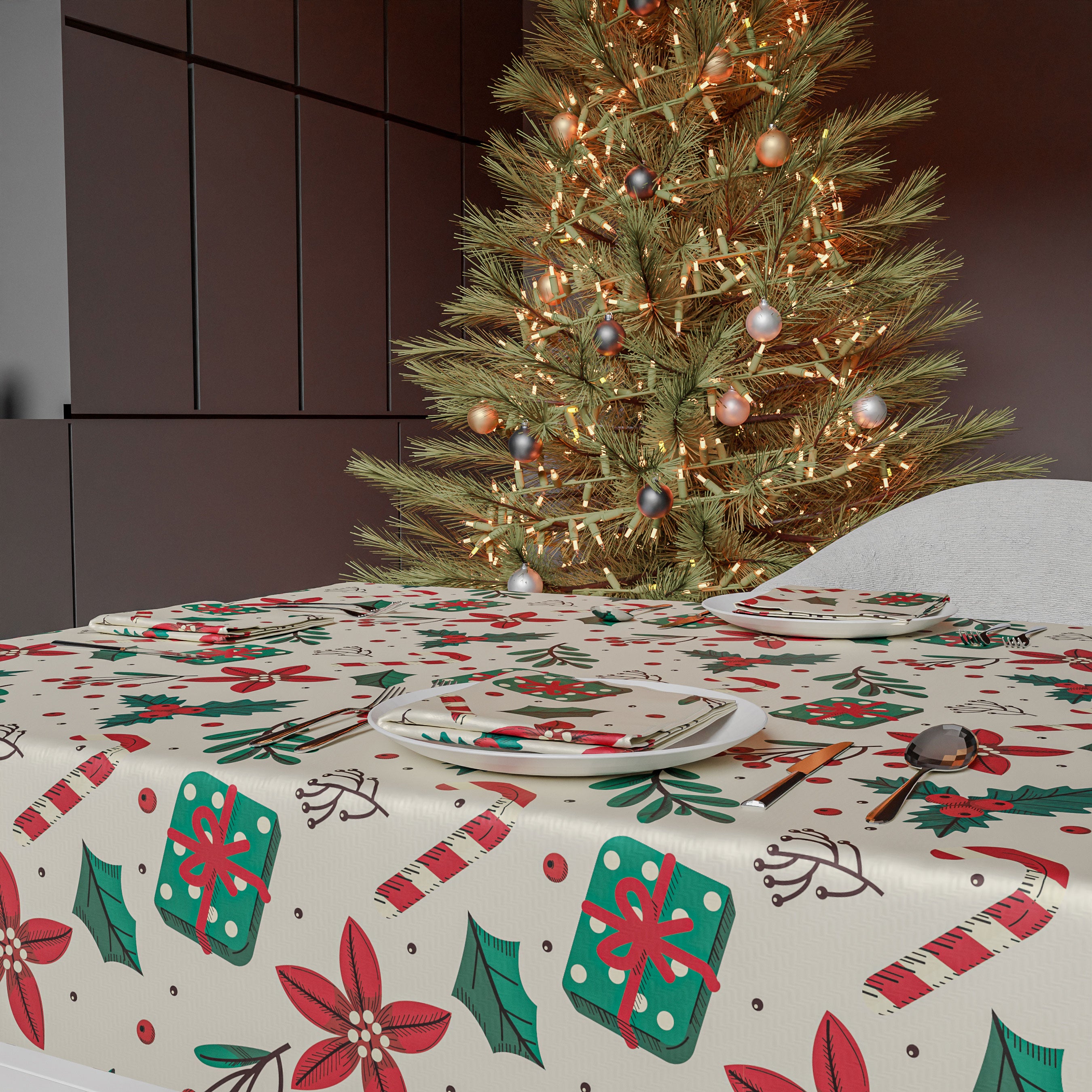 Christmas 12 Tablecloth & Napkins Set