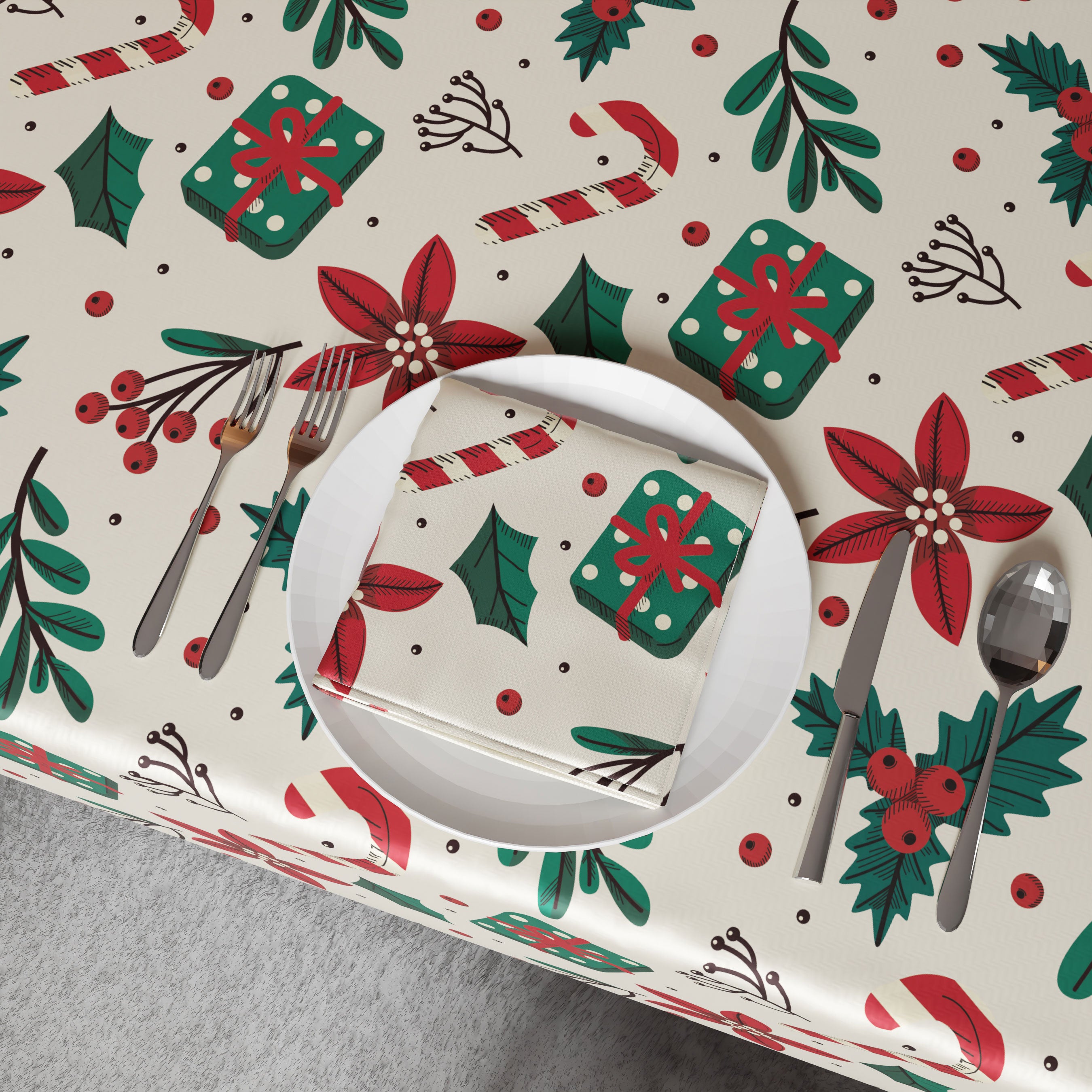 Christmas 12 Tablecloth & Napkins Set