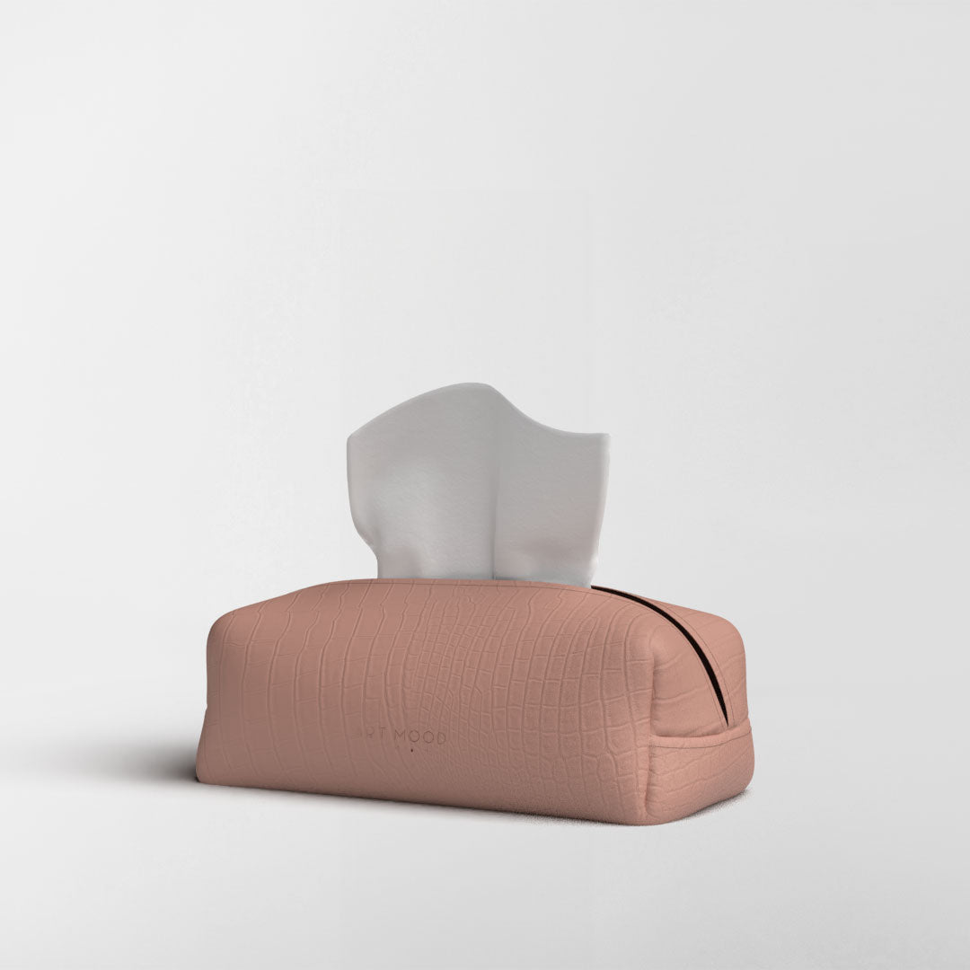 Tissue Box - Rose 2 Leather