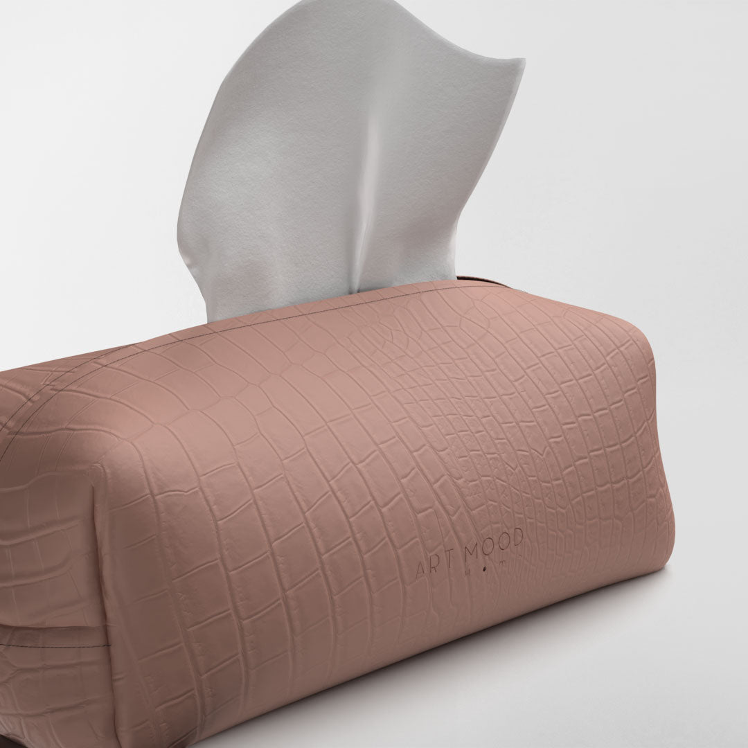 Tissue Box - Rose 2 Leather