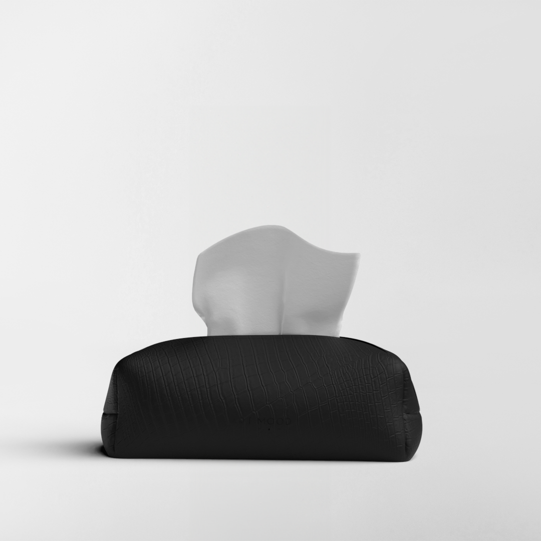 Tissue Box - Black 2 Leather