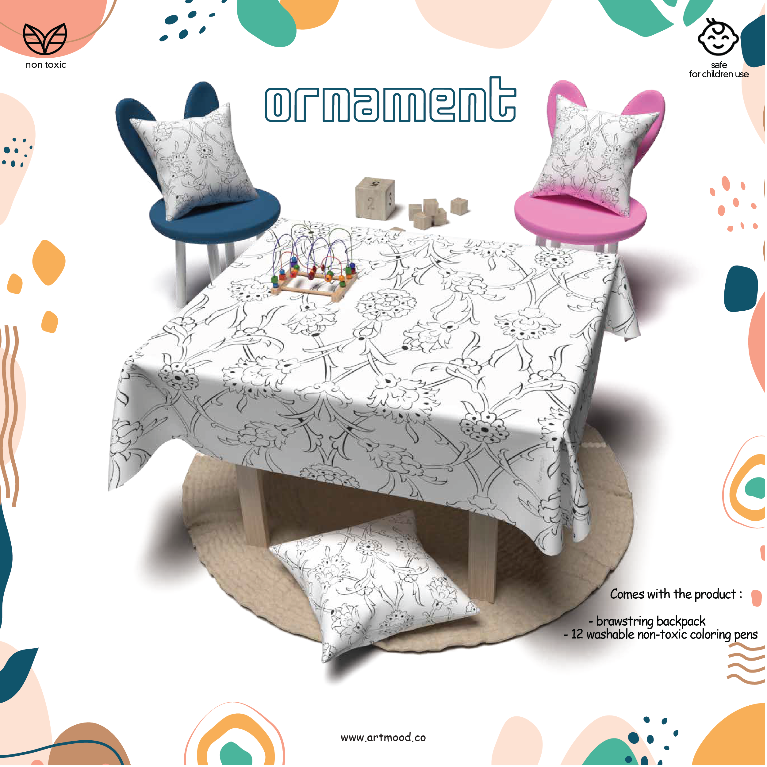 Coloring Tablecloth - Ornament Design