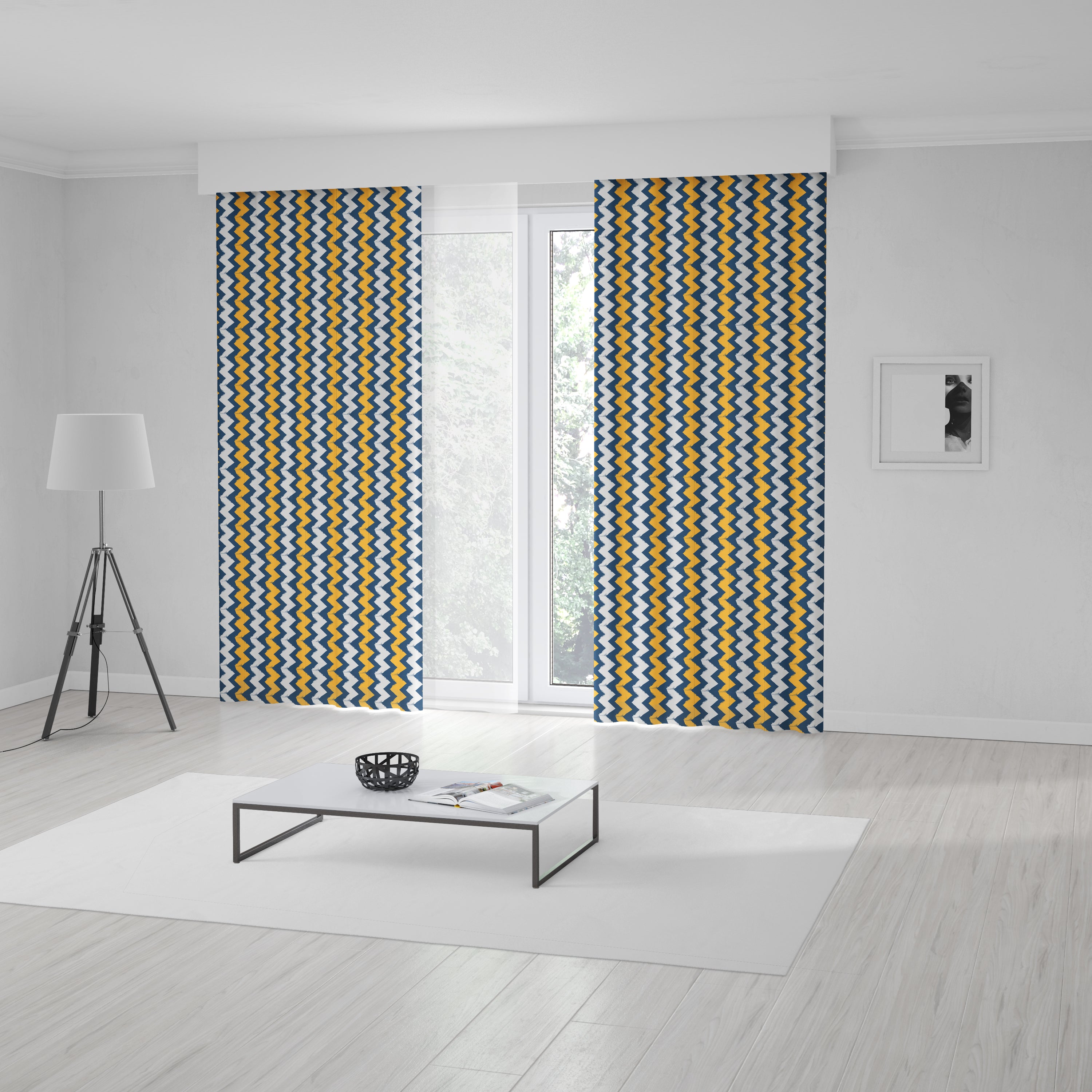 Bandes bleues et jaunes