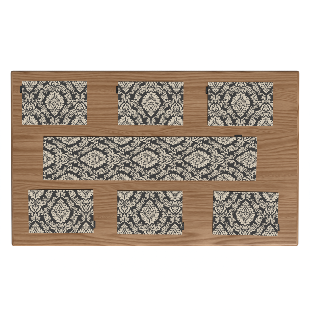Sophia Grey Placemats & Runner Set