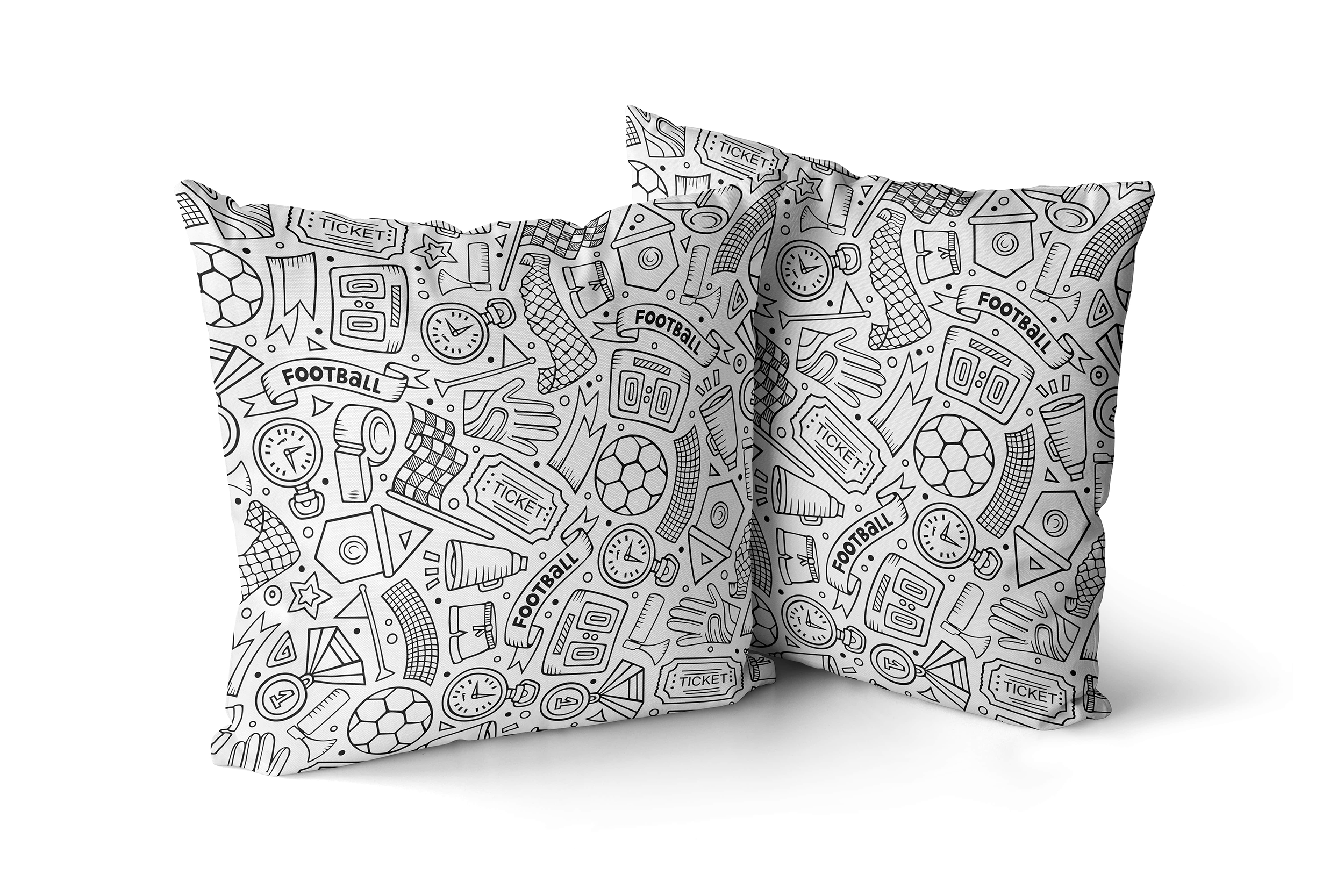 Coloring Cushion - Football Design