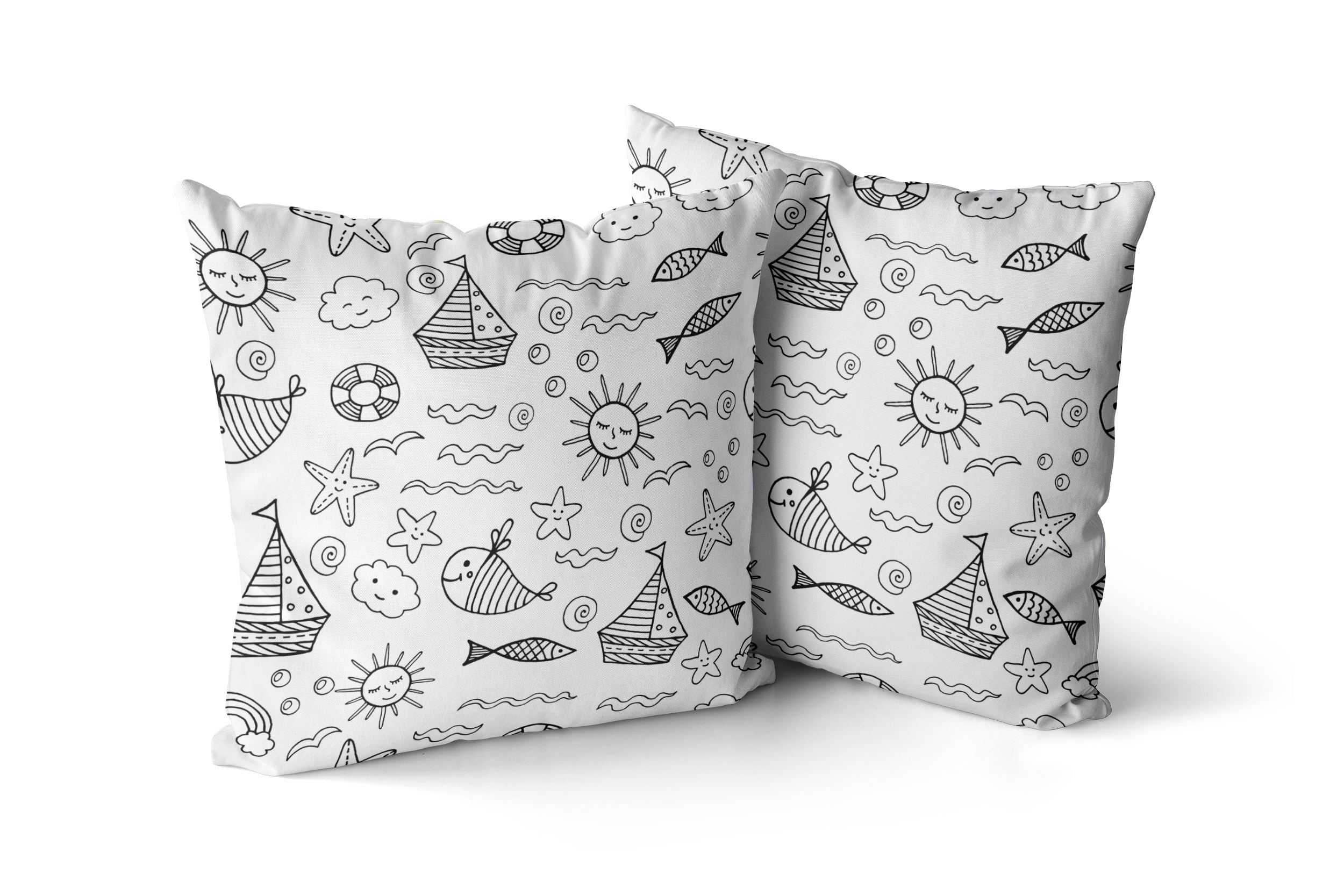 Coloring Cushion - Boats Design