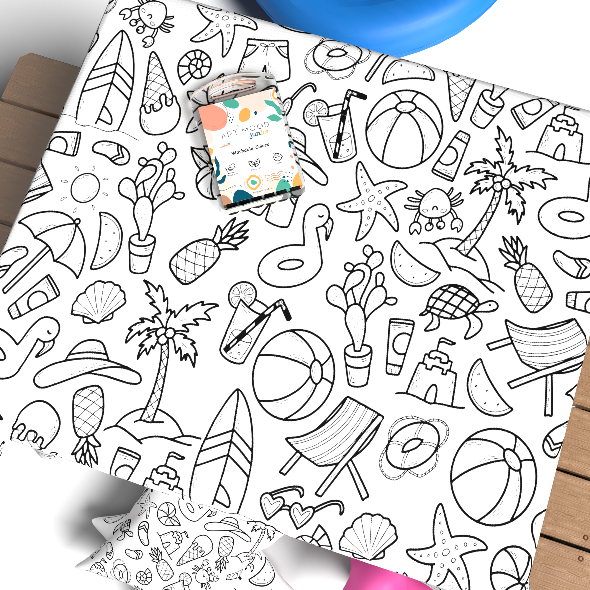 Nappe à colorier - Beach Design