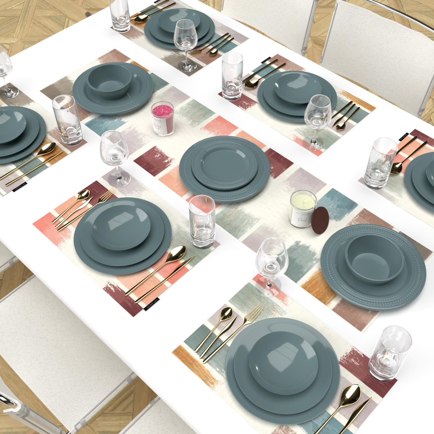Ensemble de sets de table et chemin de table Palette