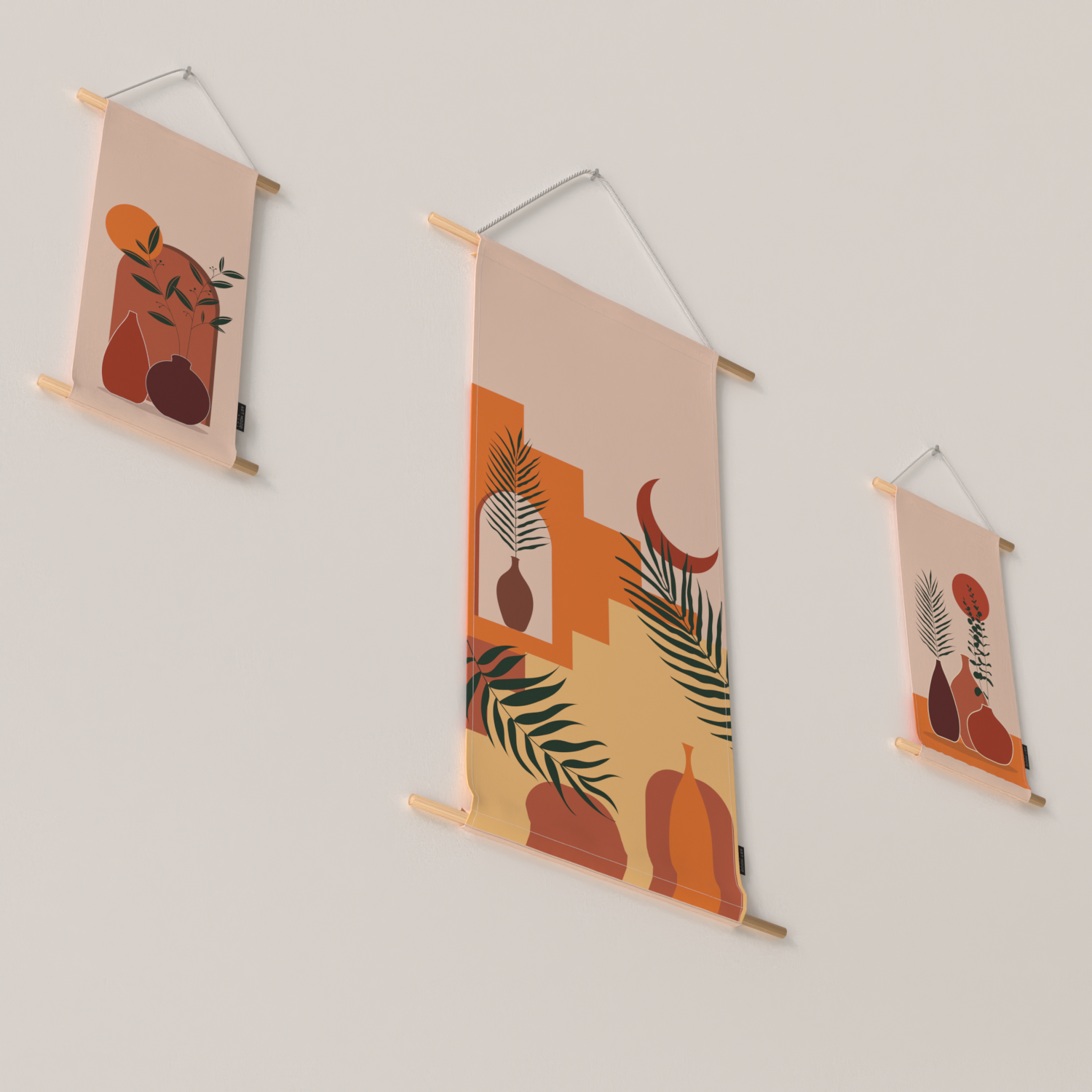 Oia Fabric Posters Set