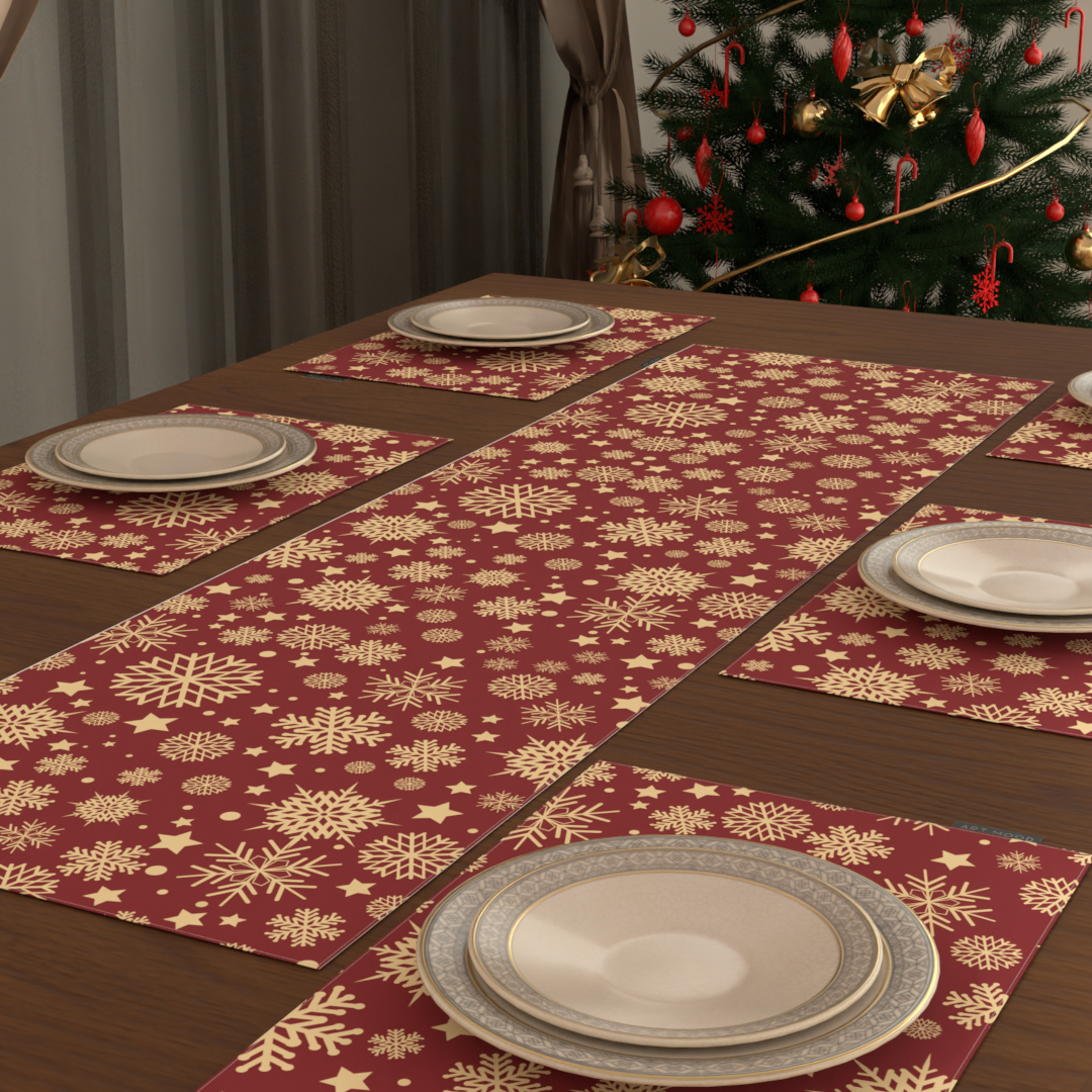 Christmas 5 Placemats & Runner Set